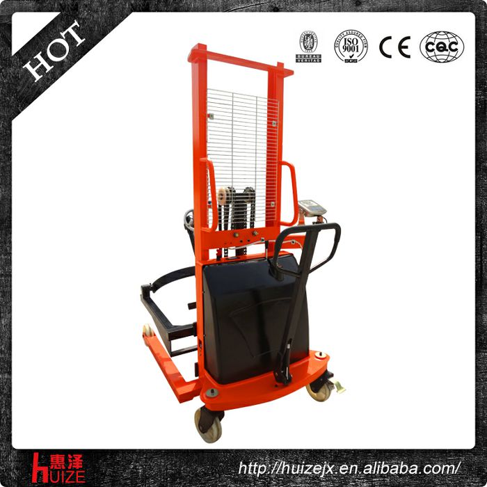 半電動(dòng)稱重油桶車（夾鐵桶，手搖翻轉(zhuǎn)倒料）